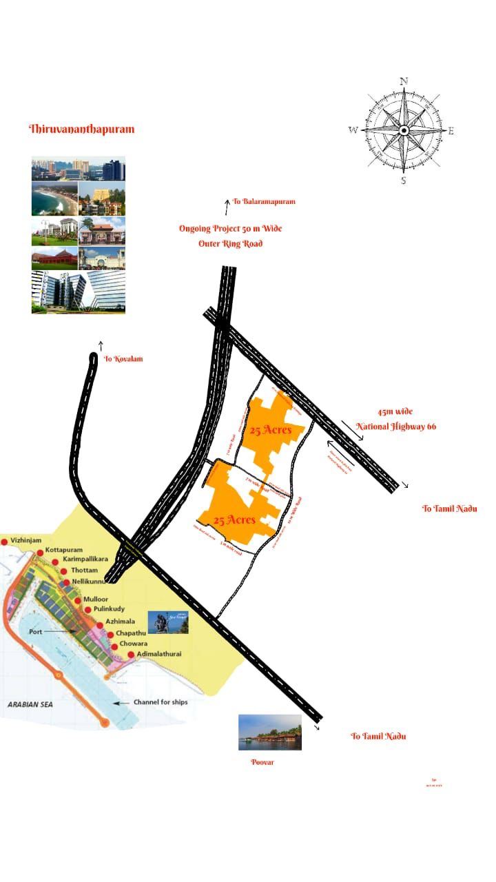vizhinjam-25-acres LAND BANK FOR SALE at Vizhinjam
